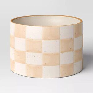 Checker Stoneware Indoor Outdoor Planter Pot Ivory 5.88" - Threshold  -‎ Target